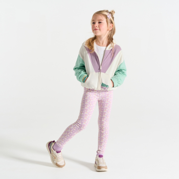 سويت شيرت بقلنسوة، كتلة اللون البنفسجي، للفتيات 